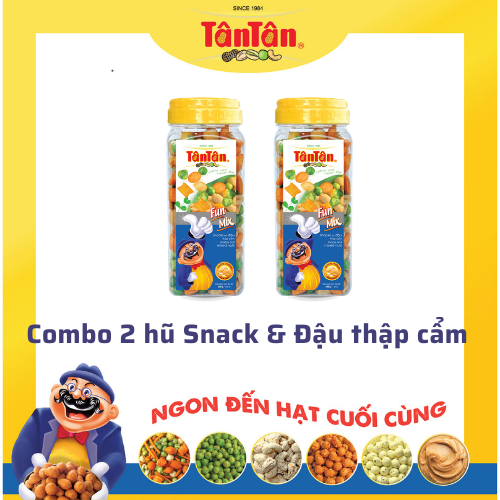 Combo 2 hũ Snack và Đậu thập cẩm Tân Tân 200g