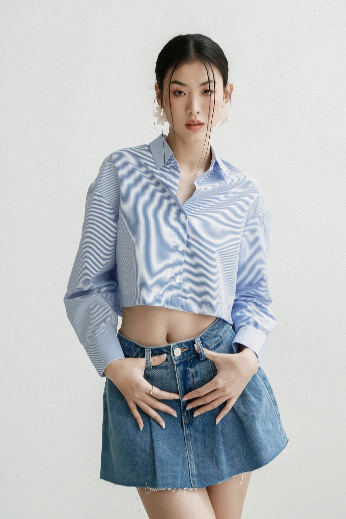Chân váy jean xếp ly MIEU - JS39