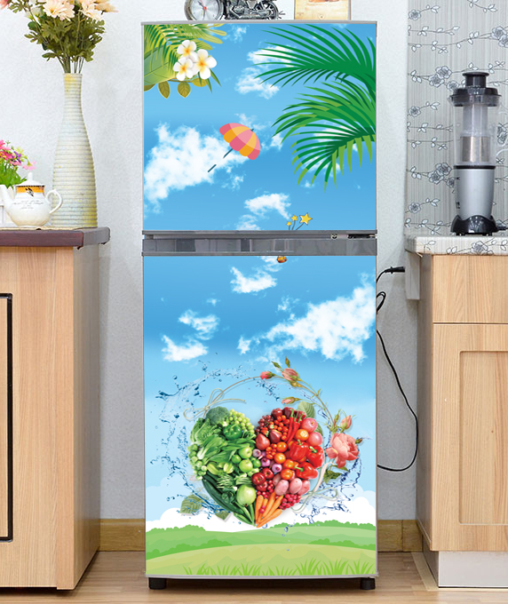 [HCM]DECAL DÁN TRANG TRÍ TỦ LẠNH TRÁI TIM RAU CỦ