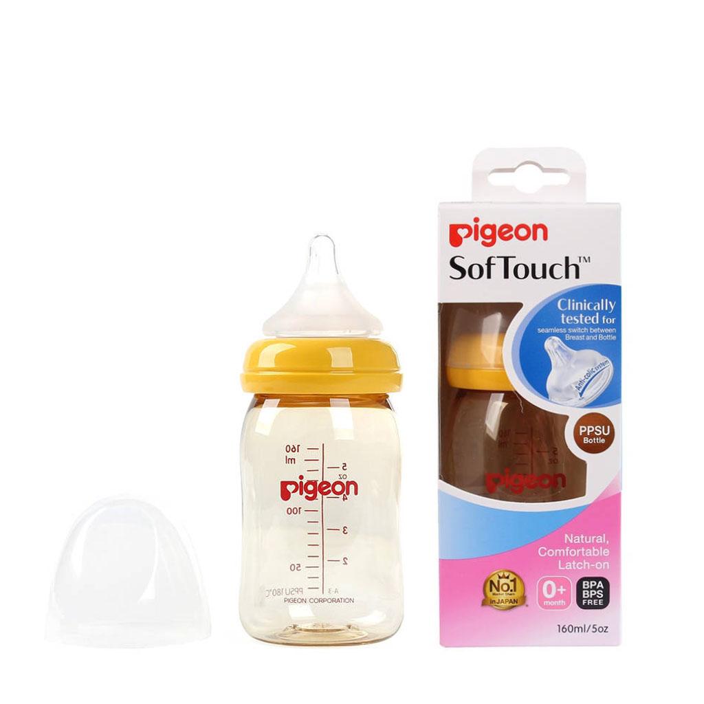 Bình Sữa PPSU Pigeon SofTouch Peristaltic Cổ Rộng 160/240ml