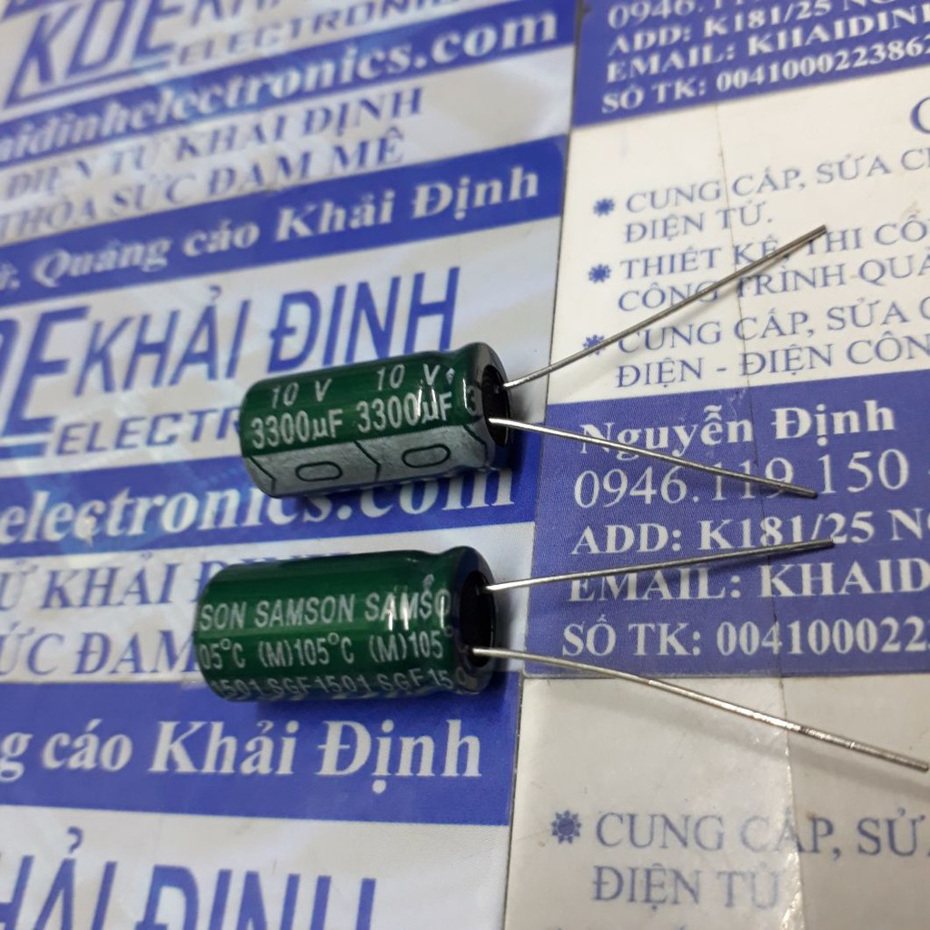 10 con tụ hóa, tụ phân cực 3300uf 10v 10x25mm kde4117