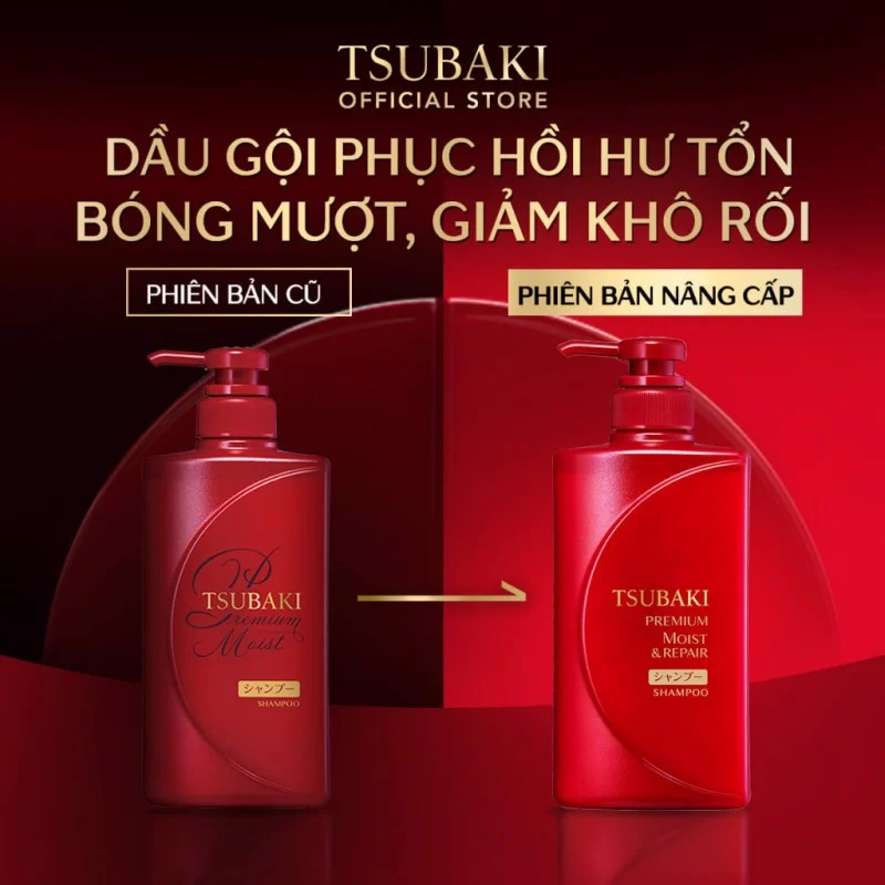 Cặp dầu gội/dầu xả cao cấp Tsubaki Premium Moist (Đỏ)