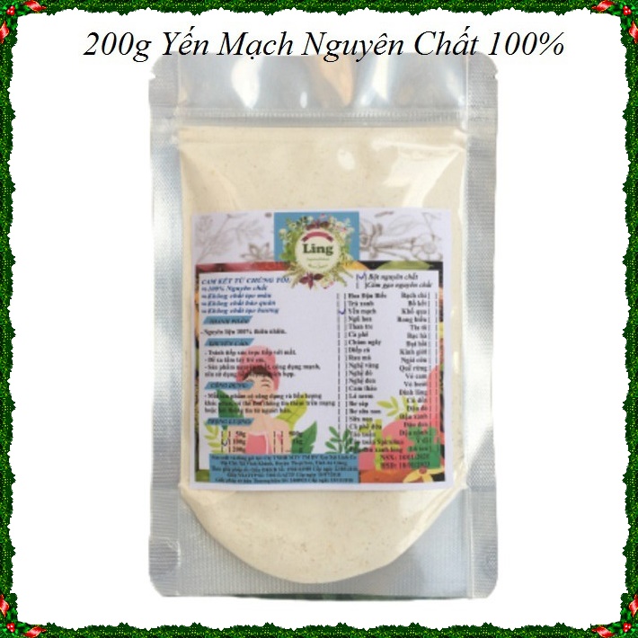 [HCM] Bột Yến mạch 200g nguyên chất thiên nhiên 100% có giấy VSATTP và ĐKKD dùng đa công dụng