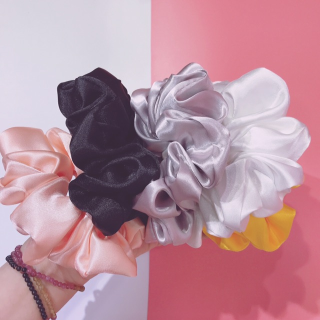 [HCM]Cột tóc vải phi lụa siêu to  cực nhún scrunchies