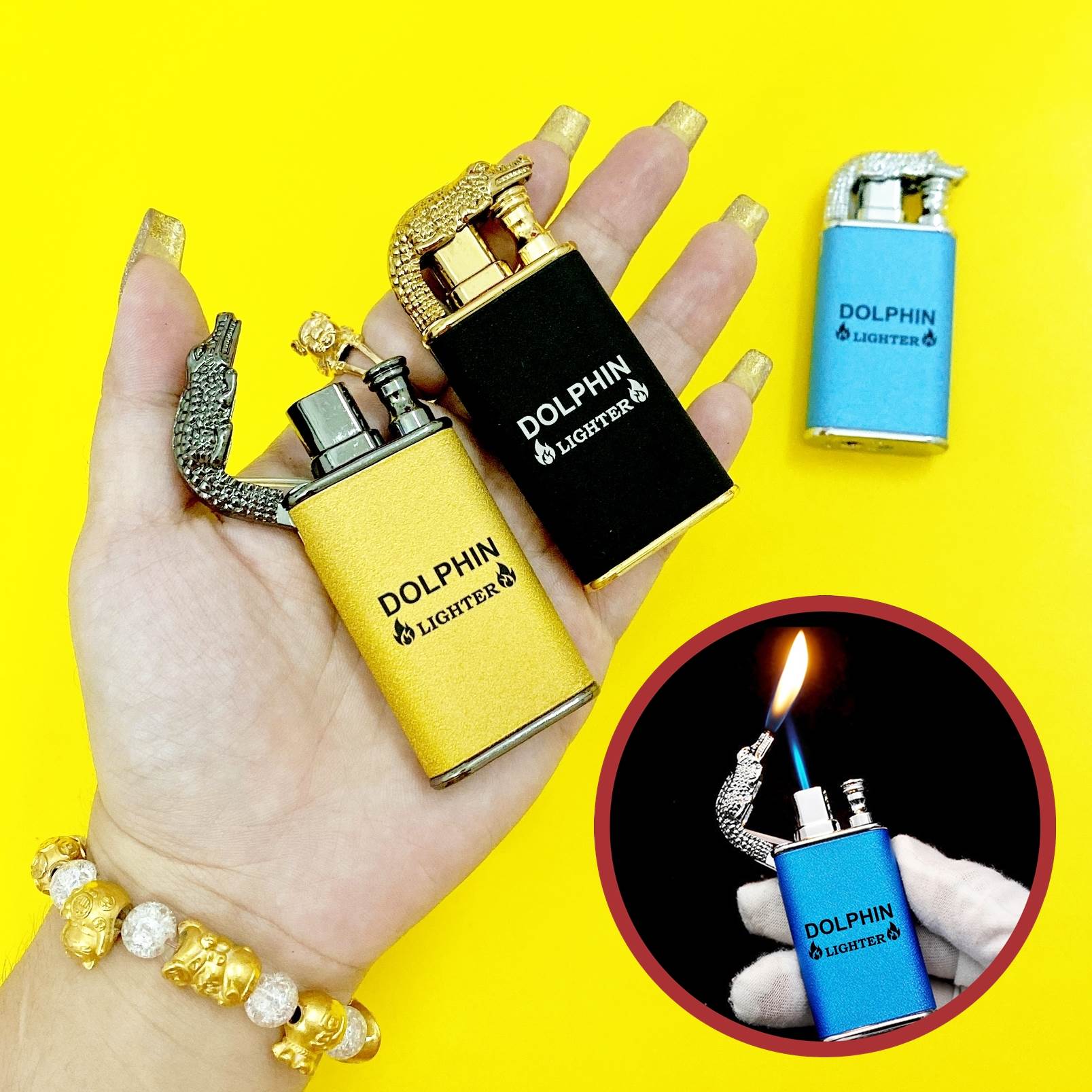(BẬT LỬA ĐỘC LẠ) HỘT QUẸT DOLPHIN 2 LỬA HÌNH CÁ SẤU GIÁ RẺ