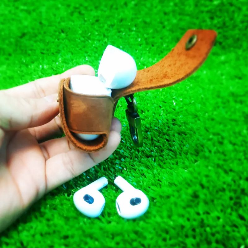 BAO DA AIRPODS 3 TỐI GIÃN DA THẬT HANDMADE