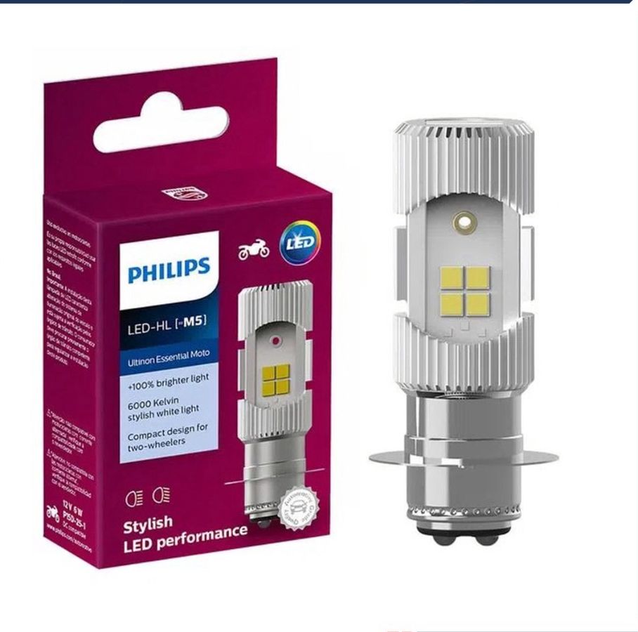 [Chính hãng]  Đèn pha Led xe máy Philips Moto M5 Ultinon Essential