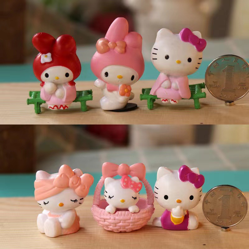 Set 6 mô hình Hello Kitty siêu dể thương