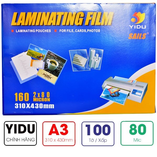 Nhựa ép plastic khổ a3 - 80mic - xấp 100 tờ