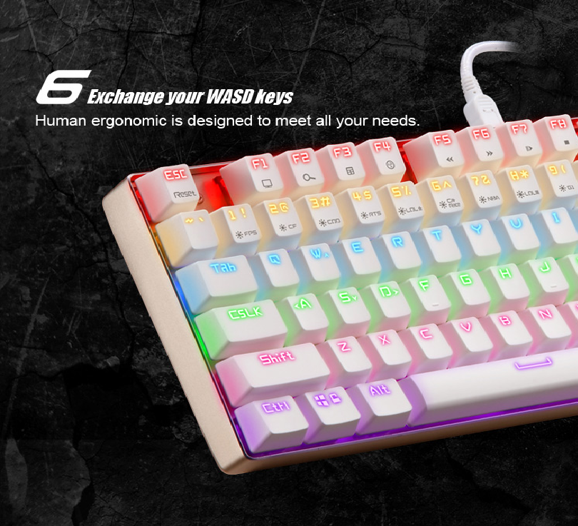 [HCM]Bàn phím cơ Motospeed K87 TKL Rainbow Gaming Keyboard