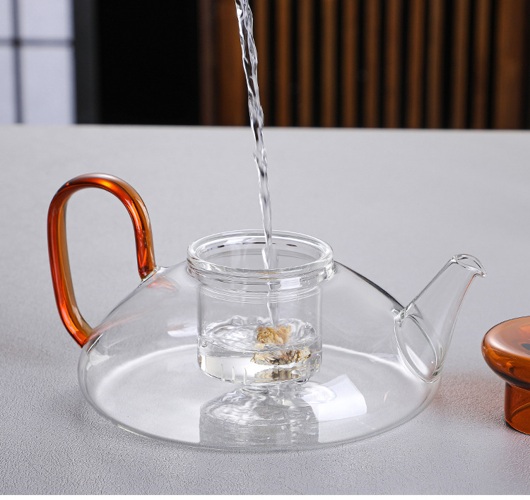 Ấm Thủy Tinh Pha Trà có lõi lọc 600 ml