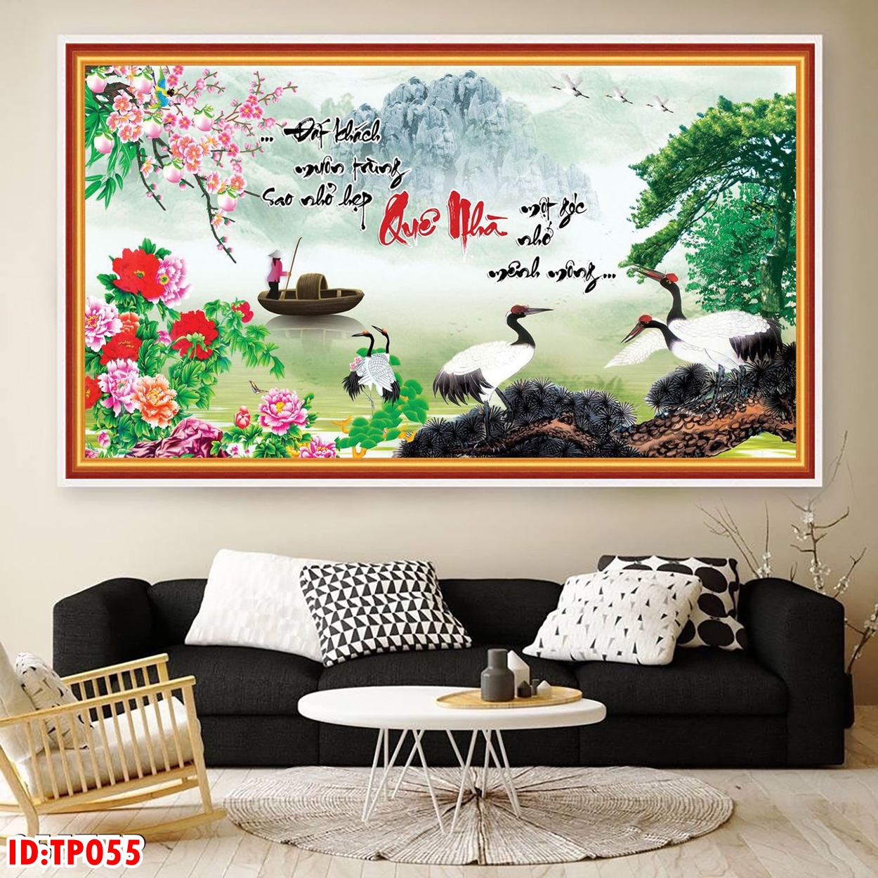 Tranh Tráng Gương Hiện Đại Treo Tường - Tranh Thư Pháp Nghệ Thuật