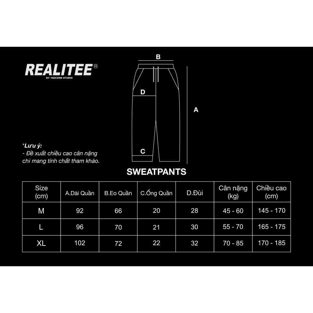 Quần Nỉ Ống Rộng Nam/ Nữ. REALITEE Basic Track Pants
