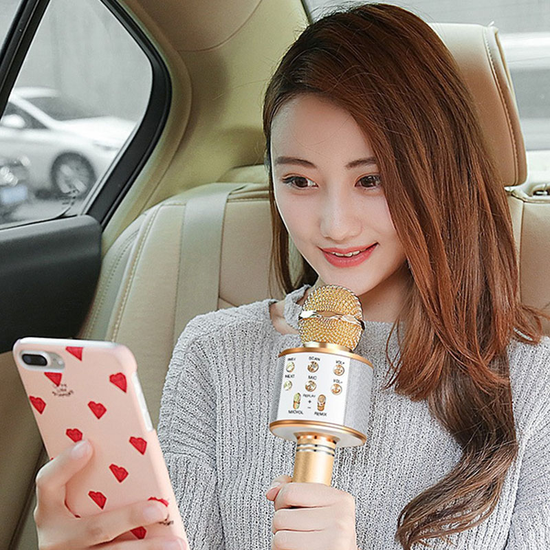 WS858 Micro hát karaoke Bluetooth 3in1 kèm loa