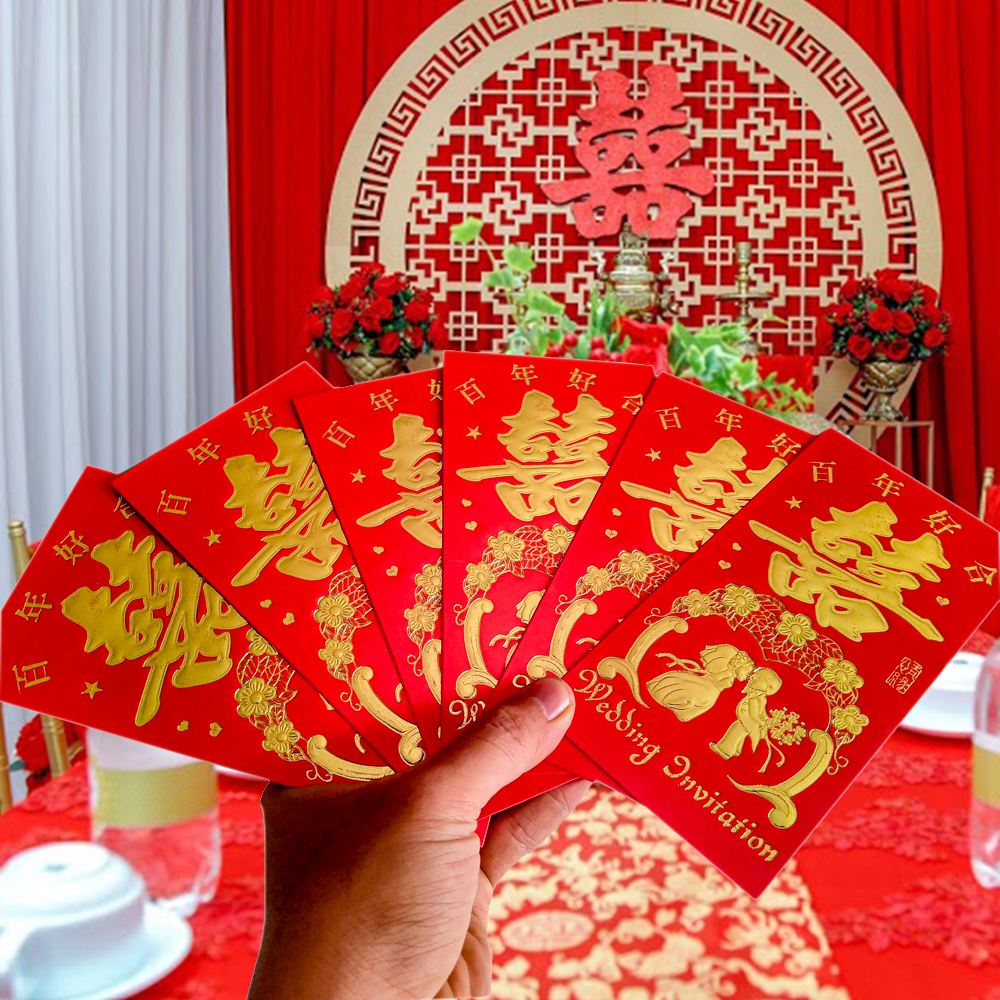 Bộ 6 Bao Lì Xì Trao Duyên Cho Đội Bưng Trap - Phụ Kiện Đám Cưới