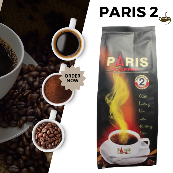 Cà phê bột pha phin Paris No.2 - Đậm, hương vị đẳng cấp, pha cà phê sữa ngon (500g)