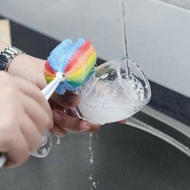 Dụng cụ chùi rửa ly, cốc, bình và dụng cụ bếp Cầu vồng cao cấp CR01 – Gia dụng bếp