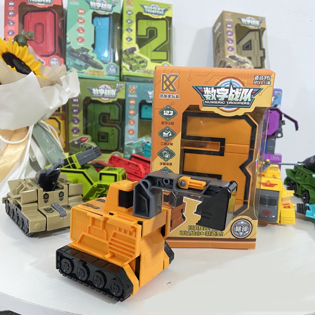 Đồ chơi robot chữ số biến hình trẻ em