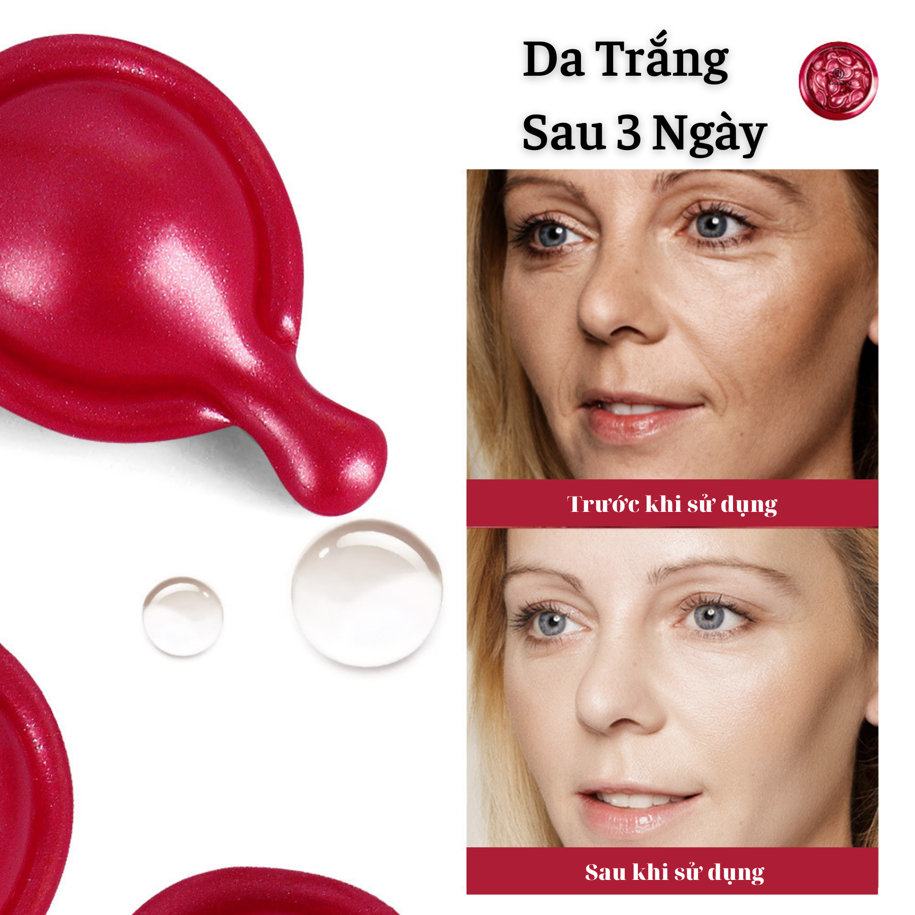 Hộp 32 Viên Tinh Chất Dưỡng Trắng Da Vitamin C Giúp Thu Nhỏ Lỗ Chân Lông Dưỡng Ẩm & Làm Sáng Da Làm Giảm Nếp Nhăn Chống lão Hoá
