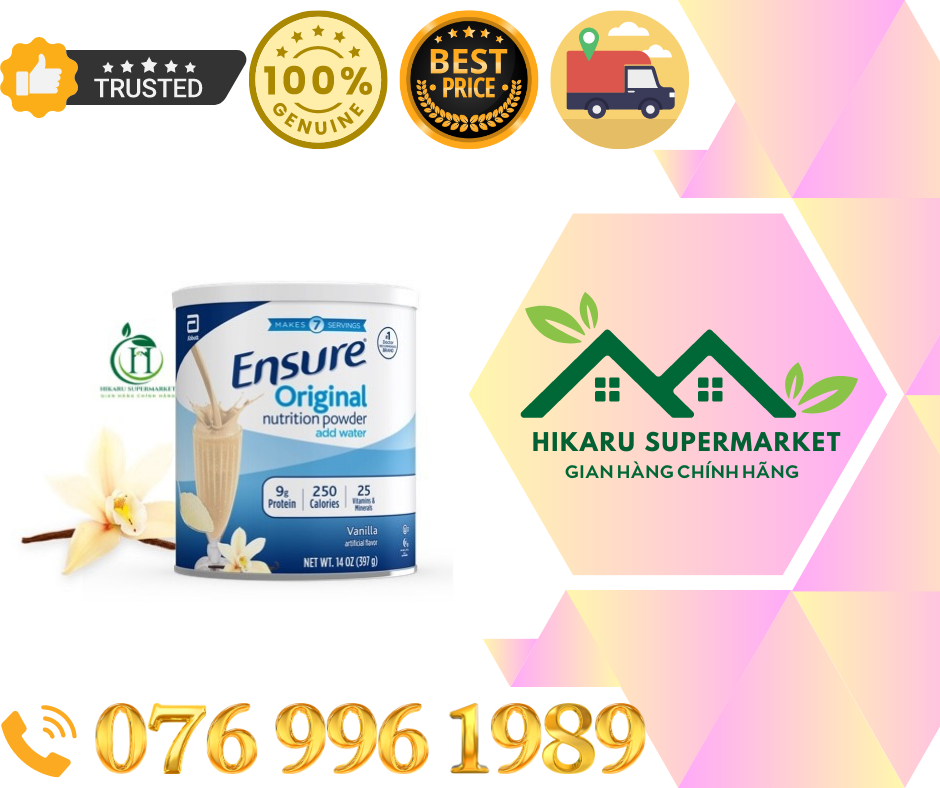 Khay 6 lon sữa bột ensure original nutrition powder 400g của mỹ