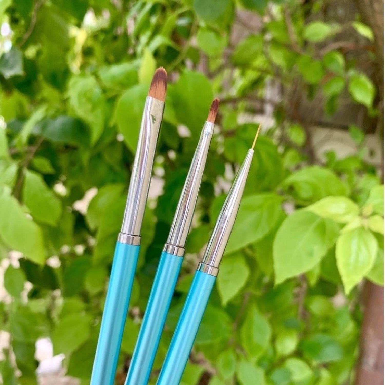 Bộ cọ xanh 3 cây DINGXI(cọ nét,cọ đắp ɡel,cọ hoa cúc)
