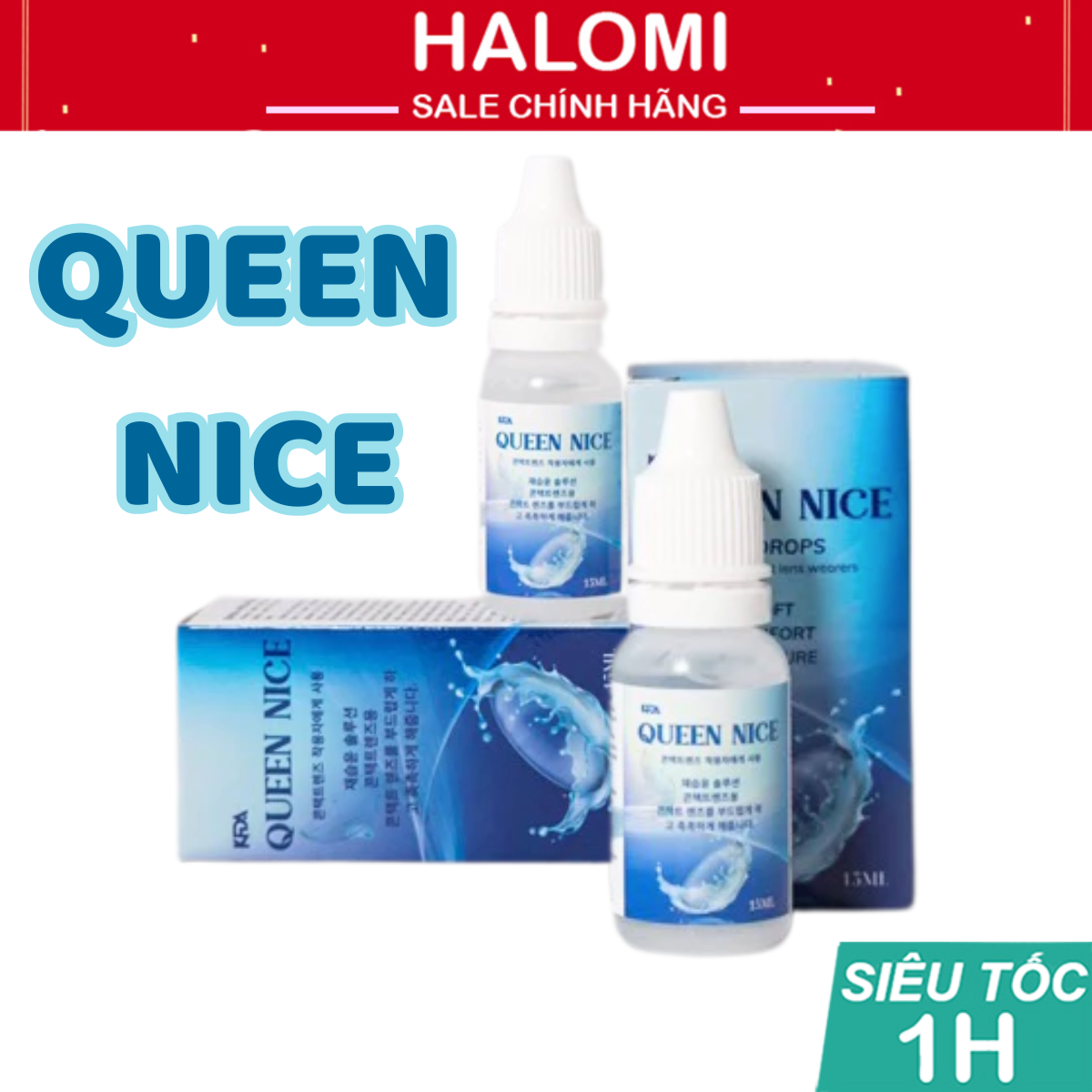 Nước nhỏ mắt lens QUEEN NICE đỡ cộm Halomi