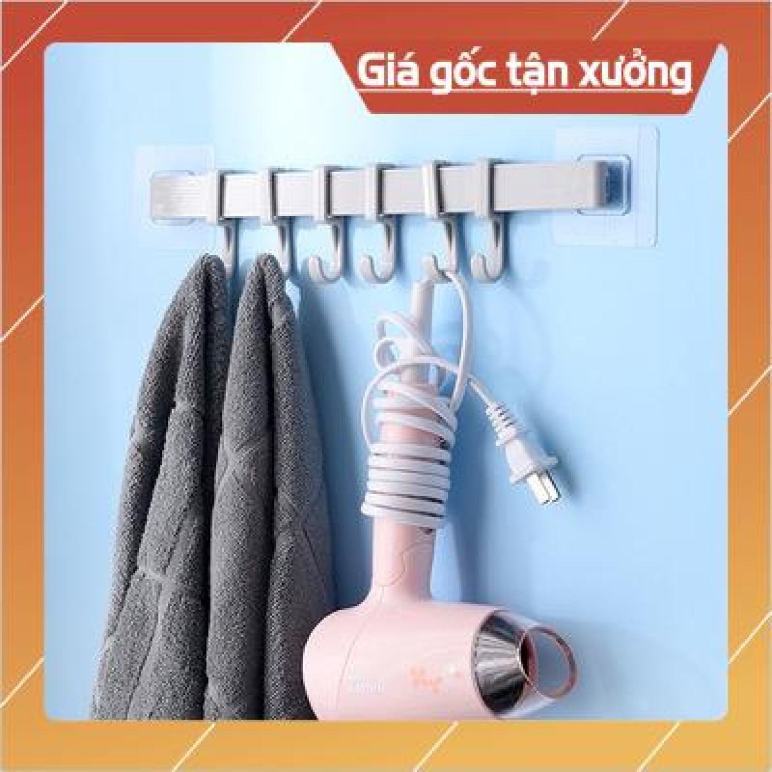 Thanh Treo Đồ 6 Móc Dán Tường Siêu Đẹp Chắc Chắn