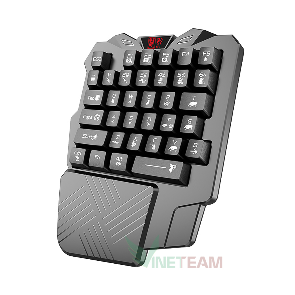 Bàn phím 1 tay free wolf kw1 - c91 gaming bàn phím cho pubg ow lol 35 phím
