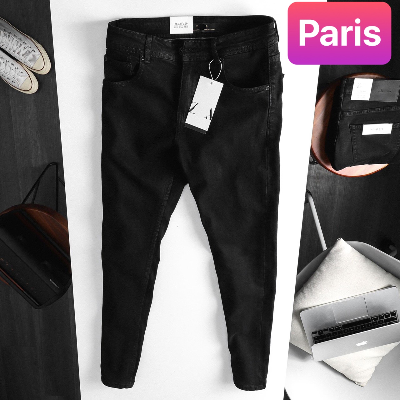 Quần jean nam chất bò đen trơn , thoáng mát, co giãn nhẹ trend hè hàn quốc db-20 - paris fashion