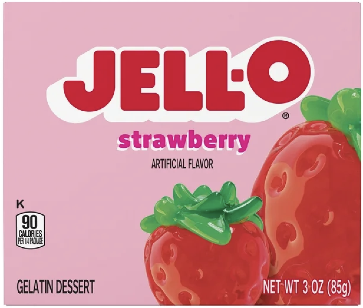 Bột rau câu - gelatin vị dâu tây jell-o strawberry gelatin mix, 85g