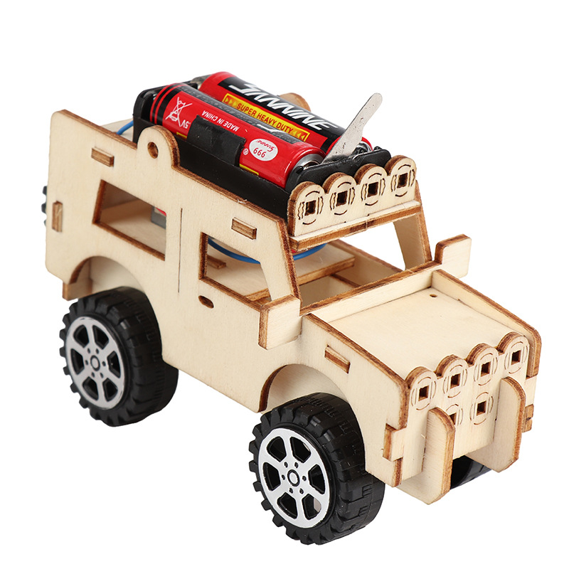 Bộ đồ chơi khoa học tự làm xe tải bằng gỗ DIY Wood Steam