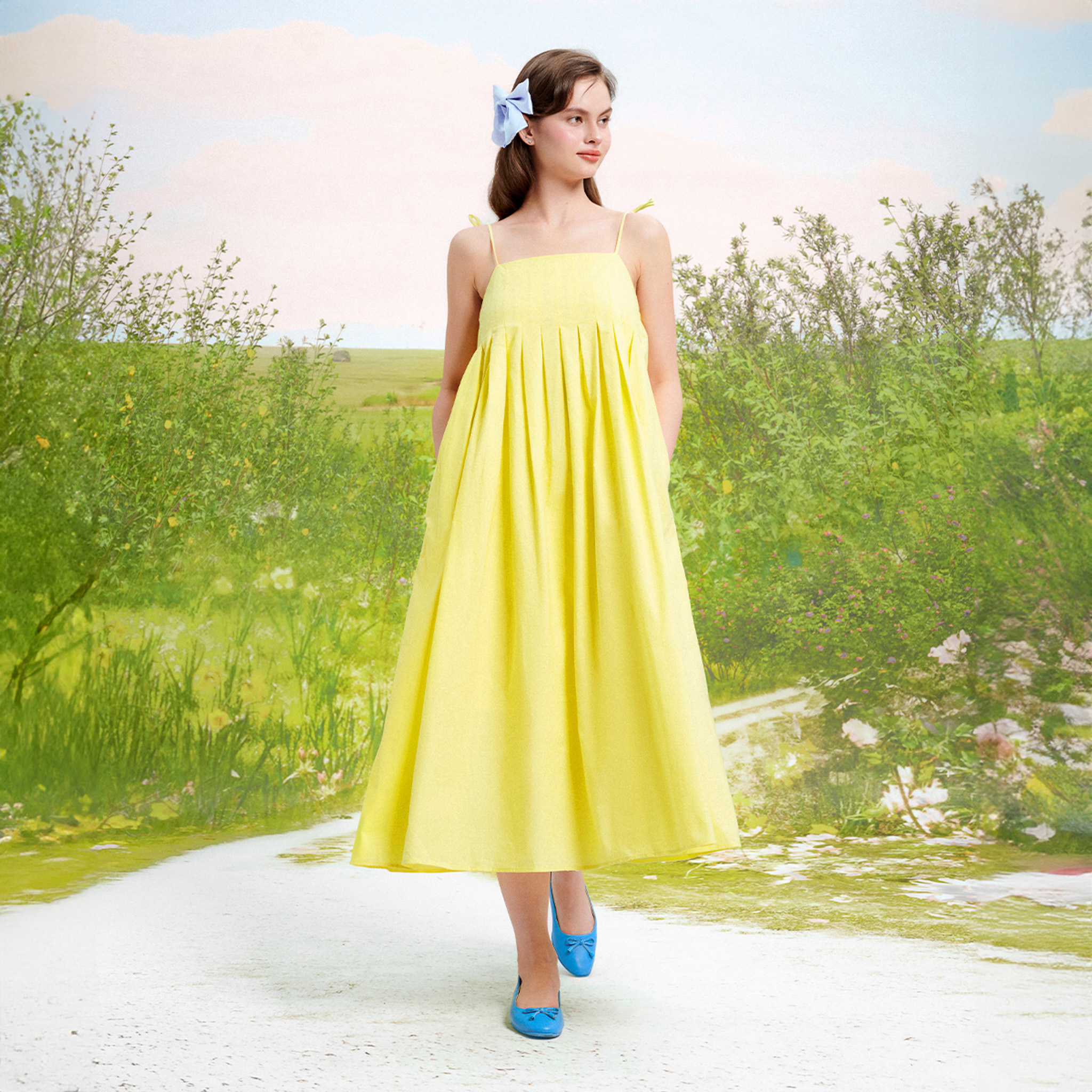 Dottie - đầm maxi chiết ly - d0580