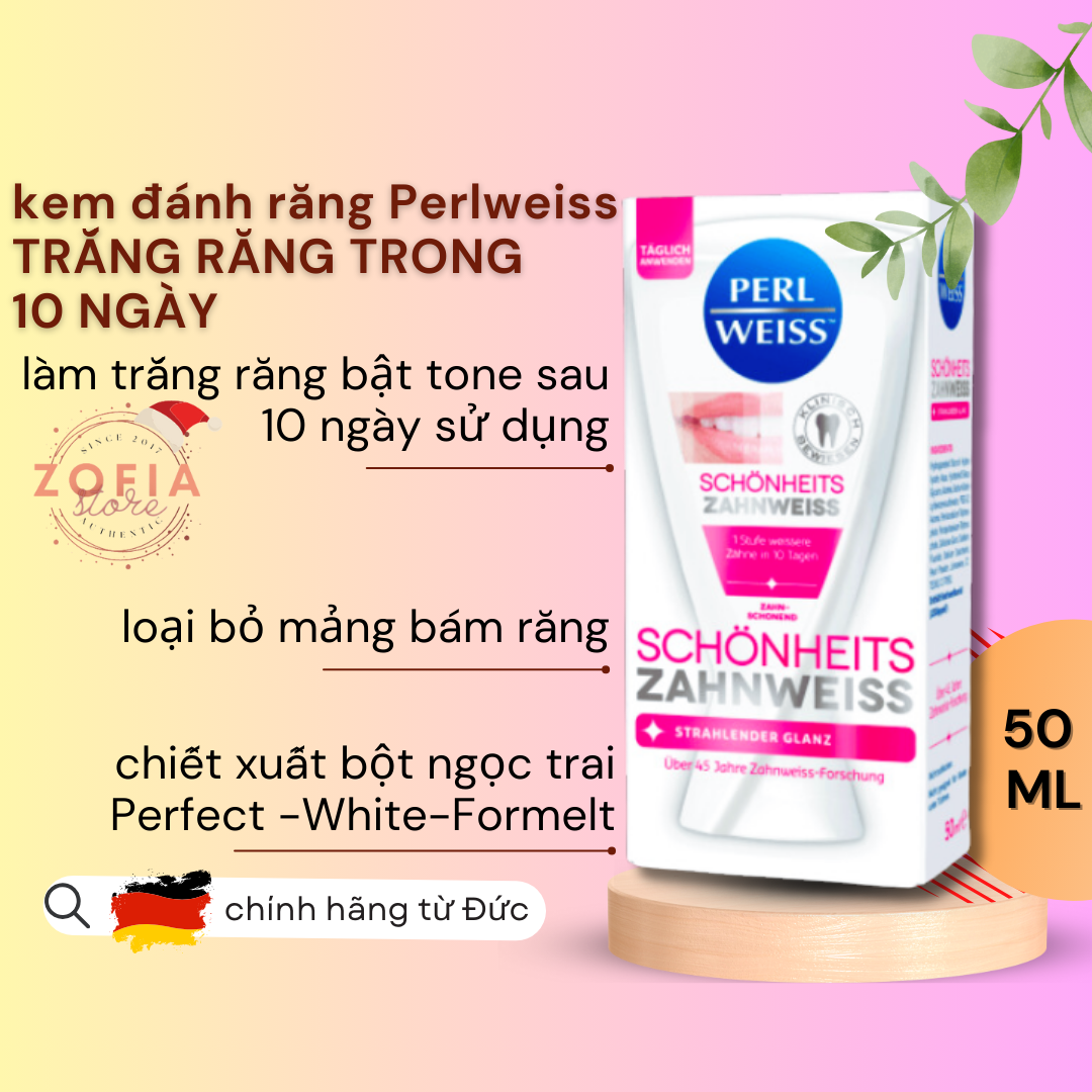 Kem đánh răng siêu trắng Perl Weiss Đức - 50ml
