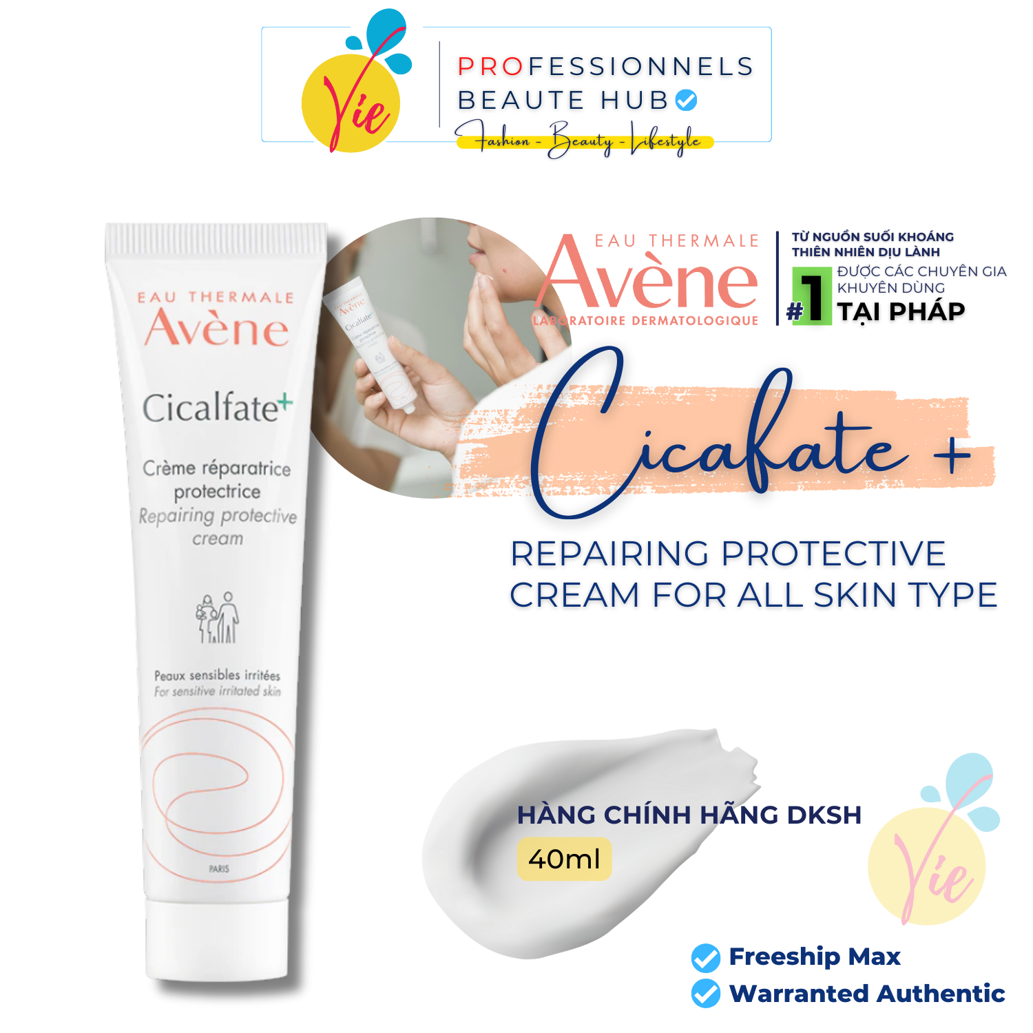 Kem Dưỡng Ẩm Avene Phục Hồi Giảm Thâm Sẹo Avene Cicalfate+ Cream