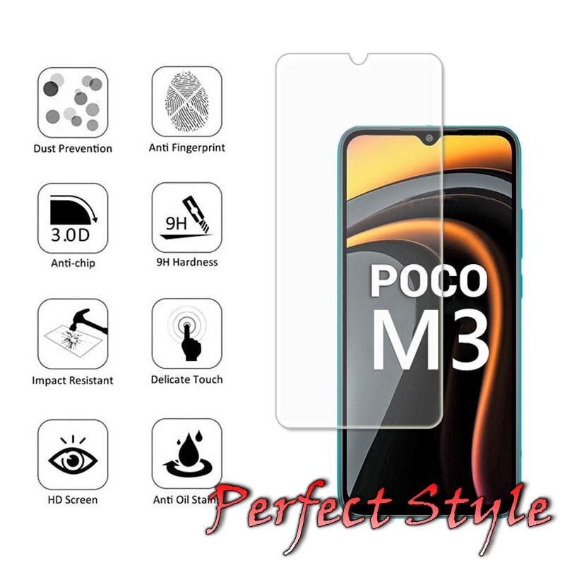 Cường lực Xiaomi Poco M3  trong suốt