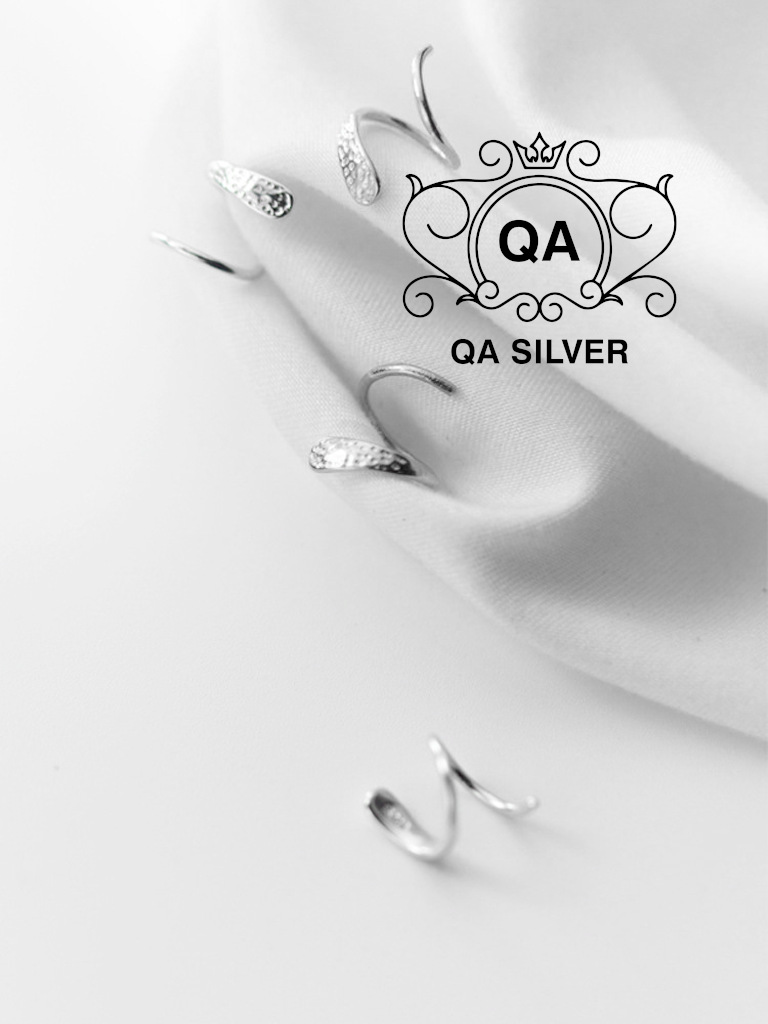 Khuyên tai bạc 925 kẹp vành xoắn ốc bông nữ cuộn S925 HELIX QA SILVER Earrings EA190805