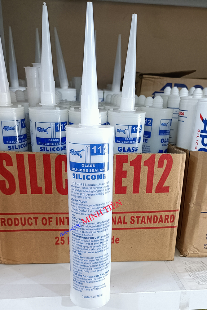 1 thùng Keo Silicone 112, Keo silicone cọp màu trắng trong giá rẻ bên siêu bền, siêu chắc thích hợp nhiều loại vật liệu