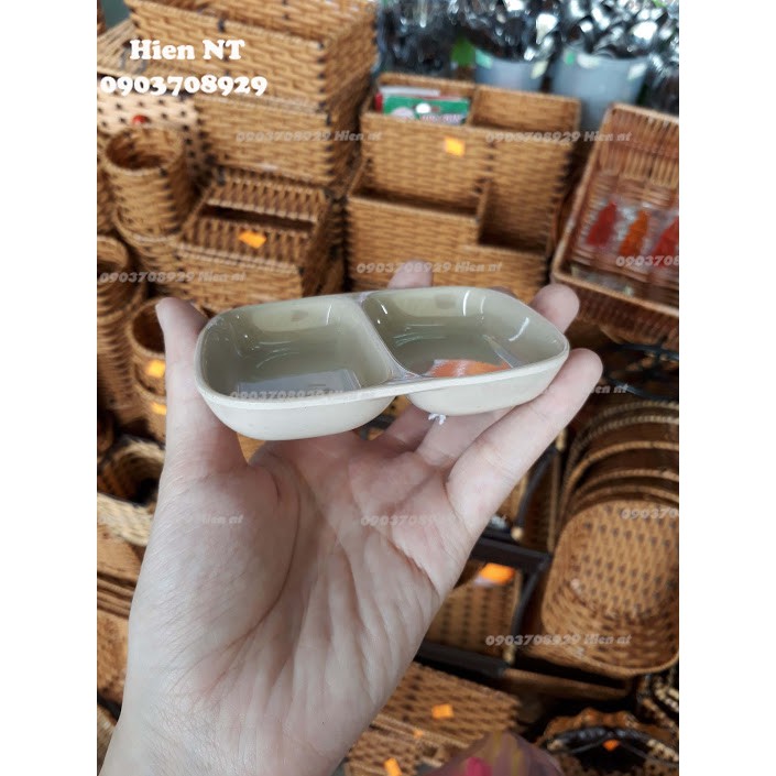Chén chấm 2 ngăn melamin chất lượng cao