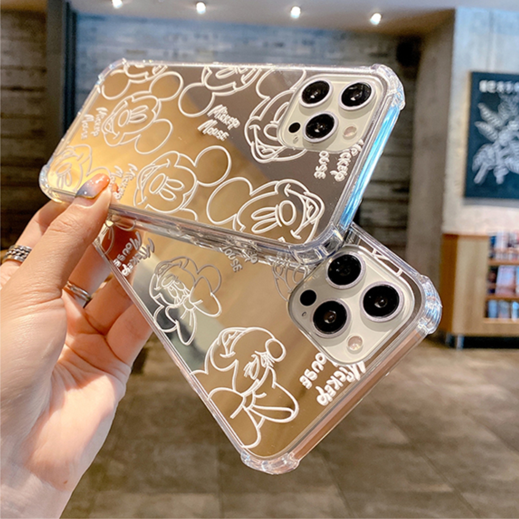 Ốp Lưng Gương Chống Sốc Mickey Mouse