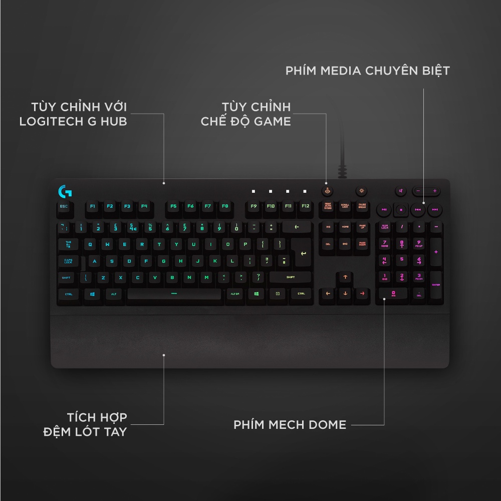 Bàn Phím Gaming Logitech G213 Prodigy RGB