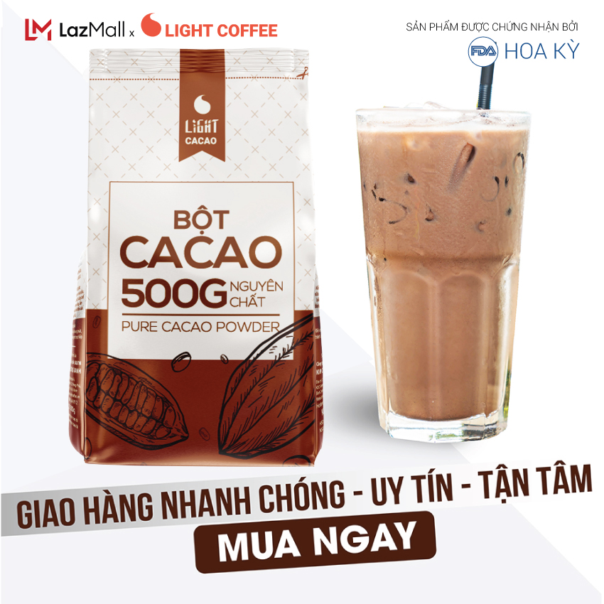 Bột cacao làm bánh nguyên chất 100% - Light cacao - 500gr