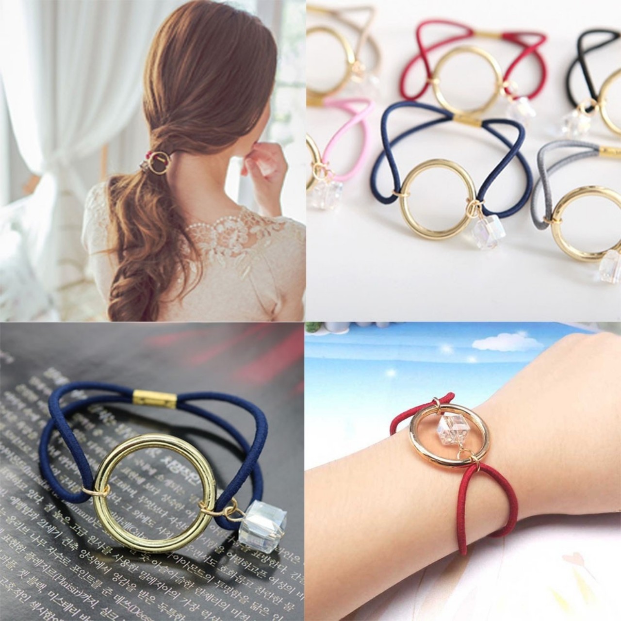 CỘT TÓC TRÒN CÓ THỂ LÀM PHỤ KIỆN ĐEO TAY