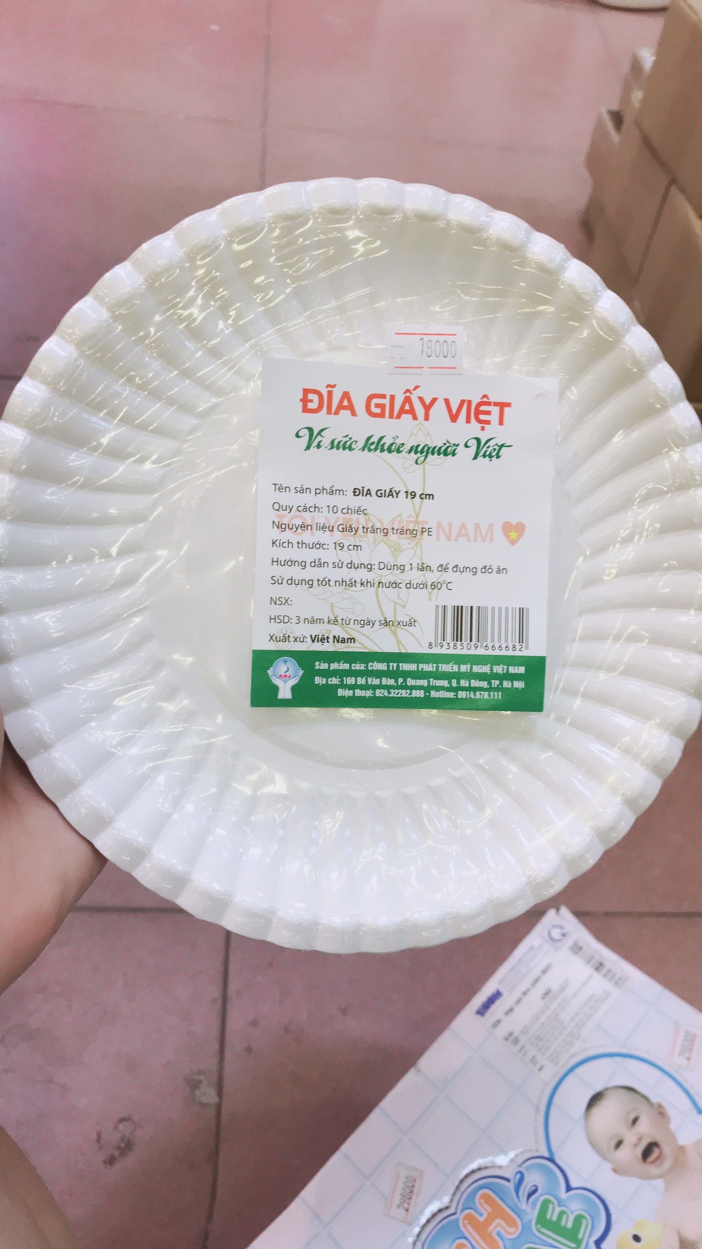 Đĩa giấy Việt - Đĩa giấy dùng một lần (có giấy chứng nhận)