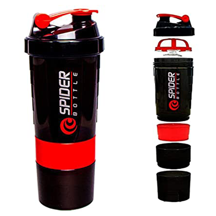 Bình lắc 3 ngăn bình nước tập gym Spider Bottle