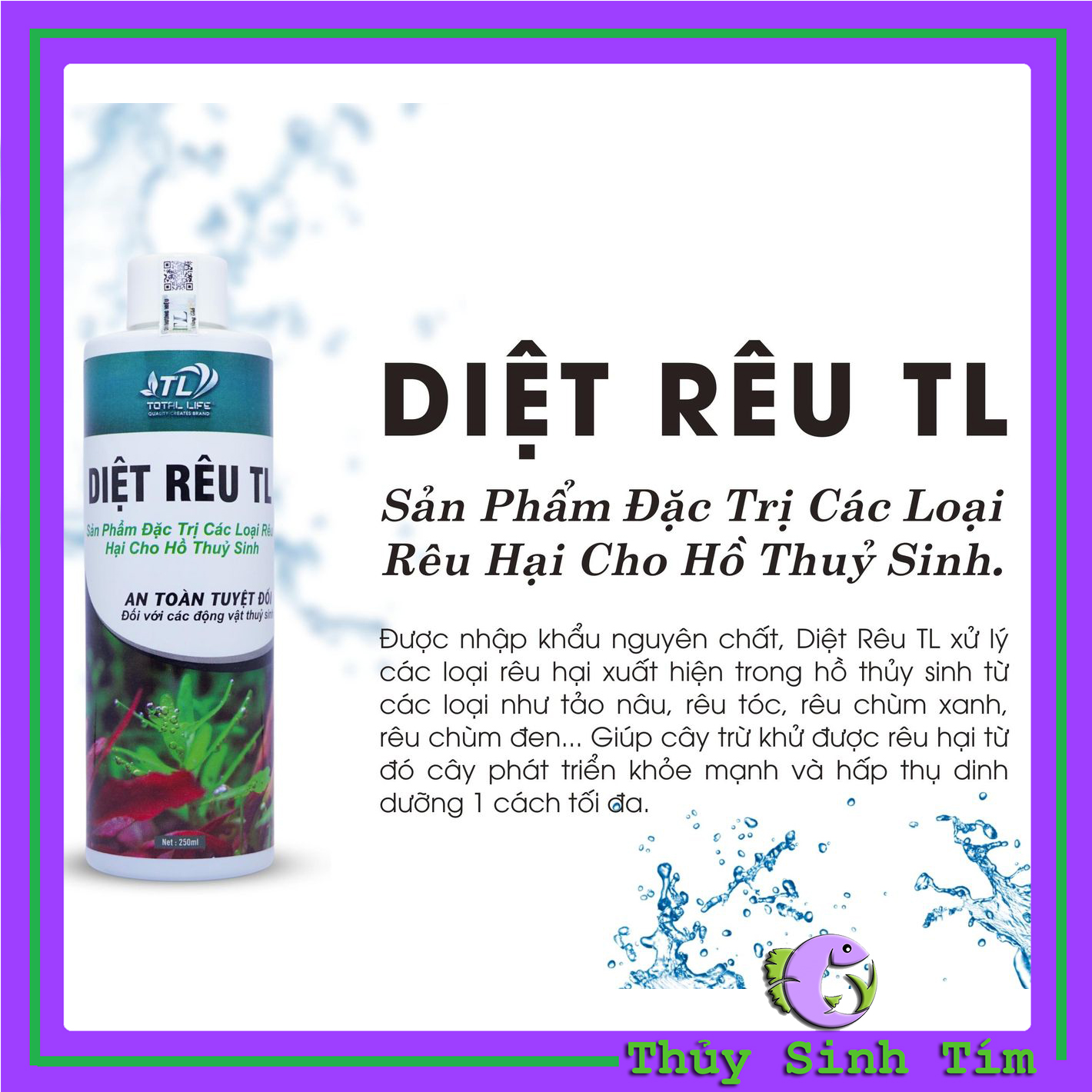 Dung dịch diệt rêu tl - hỗ trợ phòng và xử lý rêu hại thủy sinh
