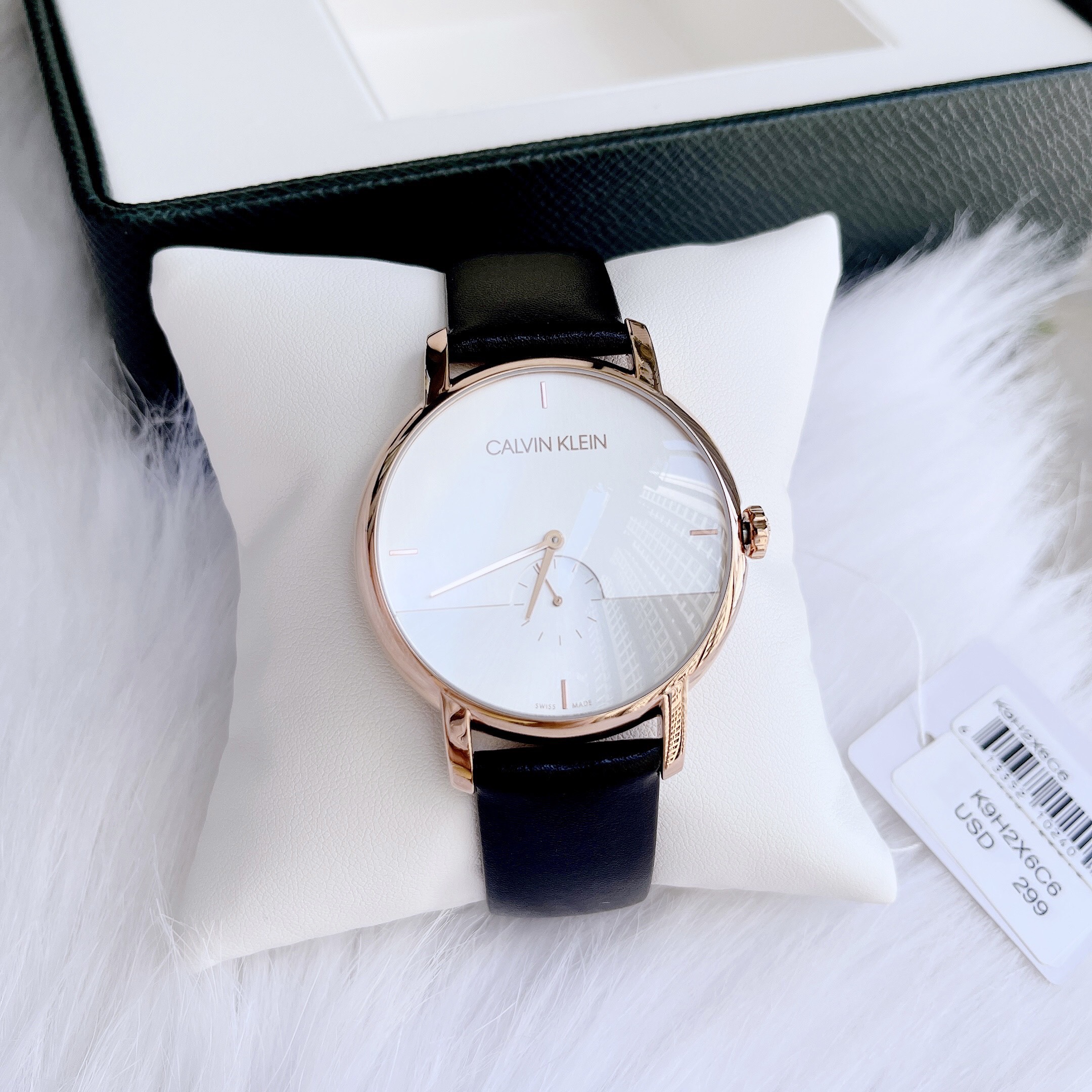 Đồng hồ Nam chính hãng Calvin KleinQuartz K9H2X6C6 Size 43,Mặt trắng