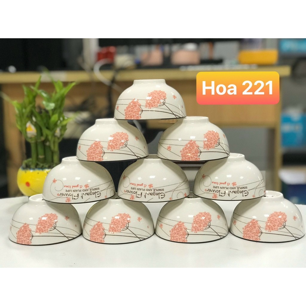 Set 10 bát cơm hoa 4d xinh xắn (giao màu ngẫu nhiên)