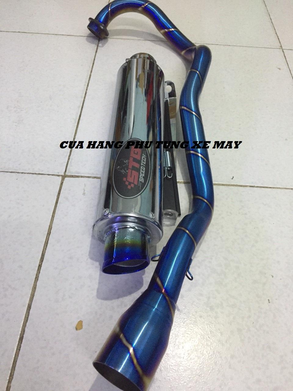 Pô STB F1 gắn xe Exciter 135, Exciter 150, Winner 150, Winner X, Raider Fi, Satria Fi ( kèm cổ titan + pát treo + lò xo )