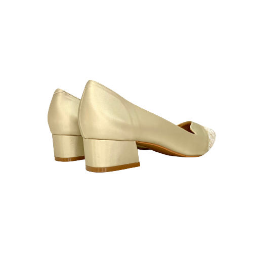 GIÀY CAO GÓT PHỐI VẢI BỐ 3CM/ GIÀY CAO GÓT CÔNG SỞ NỮ