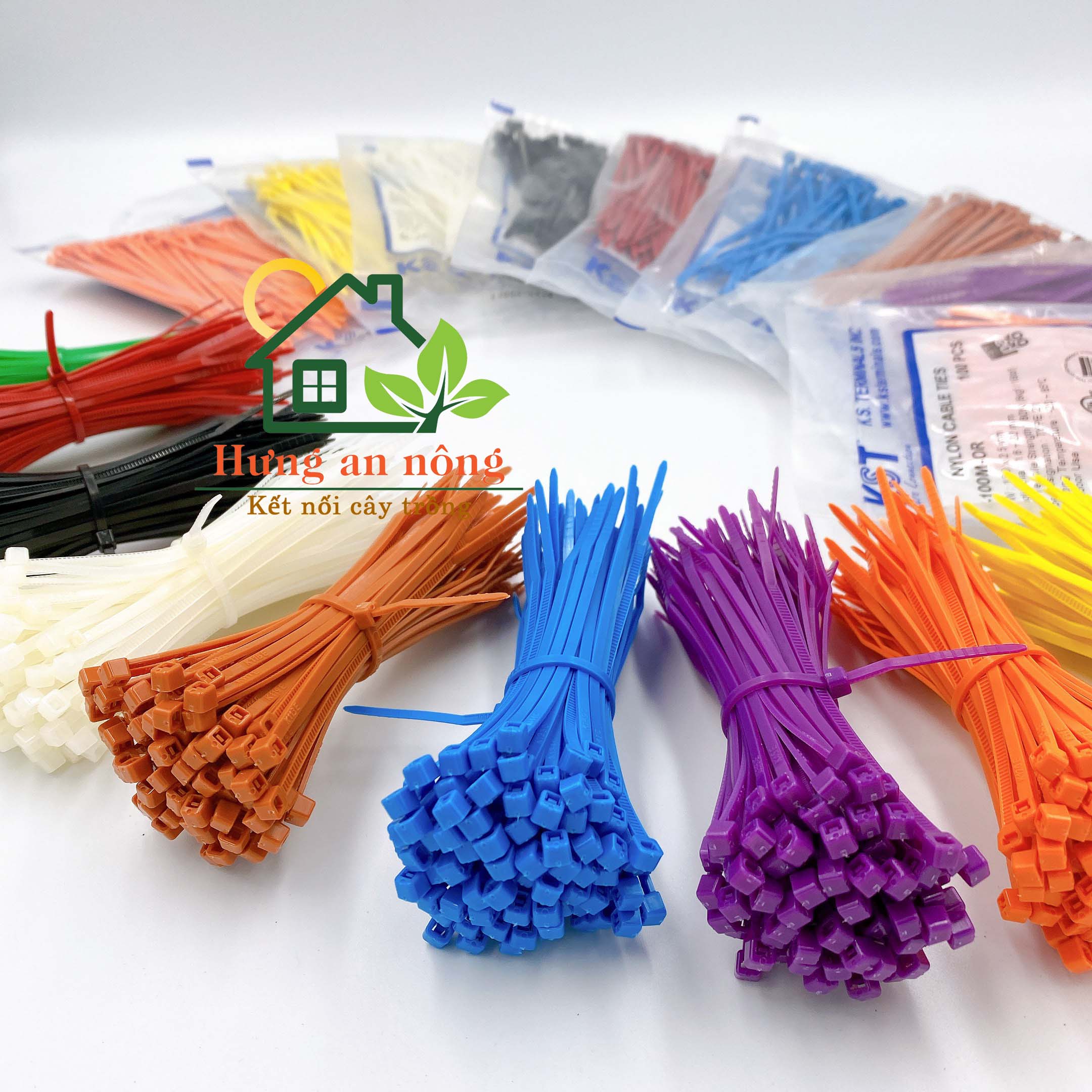 DR310DALO - Combo 5 sét màu dây rút nhựa đánh dấu gia cầm, buộc linh kiện ( sét 100 sợi size 2.5x100mm )